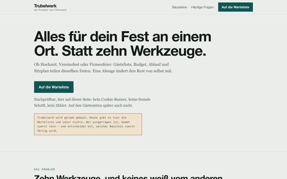Vorschau der Website von Trubelwerk